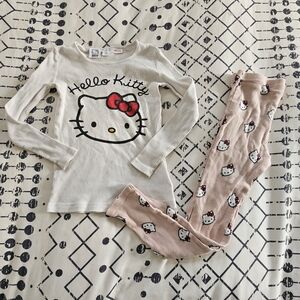 Zara Hello Kitty Sanrio Ribbed Pajama Set, Size 8-9